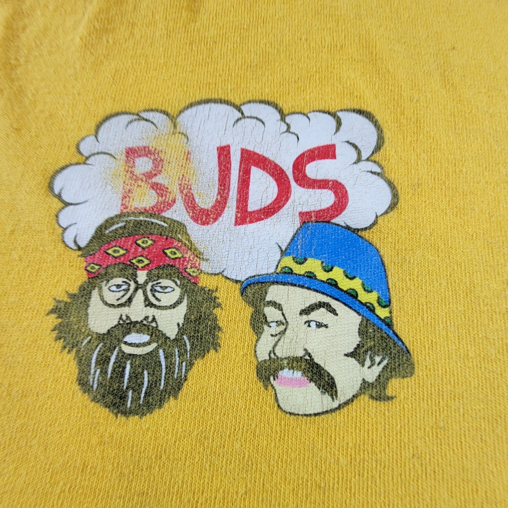 Cheech & Chong T-Shirt Mens XXL Yellow Fair Graphic Buds Short Sleeve Tee